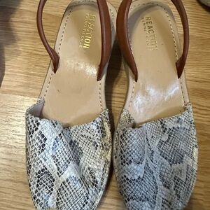 Kenneth Cole Reaction leather Snakeskin Espadrilles - Gray and Brown
